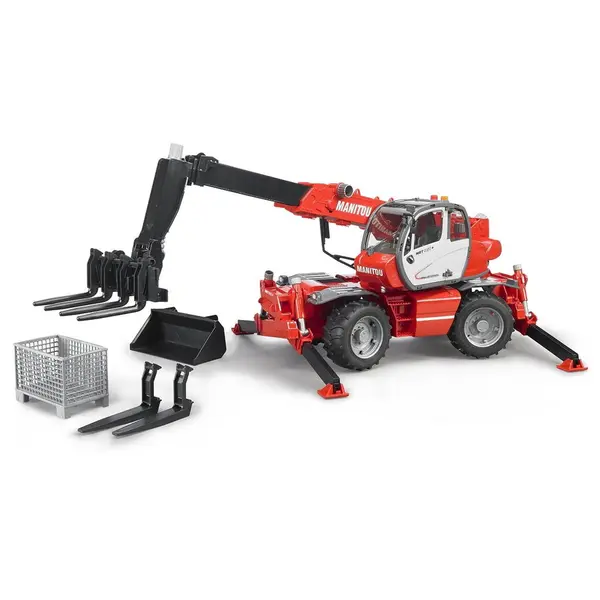 BRUDER Stivuitor telescopic Manitou MRT 2150 cu accesorii, Bruder 02129