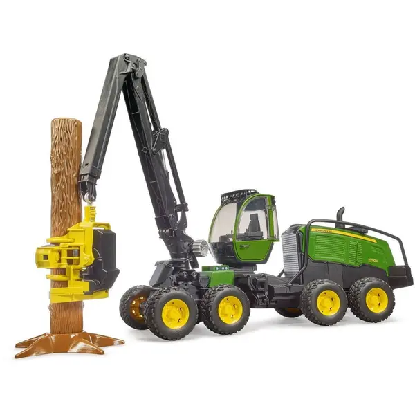 BRUDER Tractor forestier John Deere 1270G cu graifer, Bruder 02135