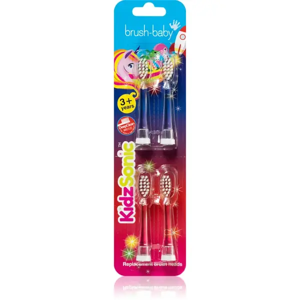 Brush Baby KidzSonic capete de schimb pentru periuta de dinti pentru copii de 3 ani 4 buc