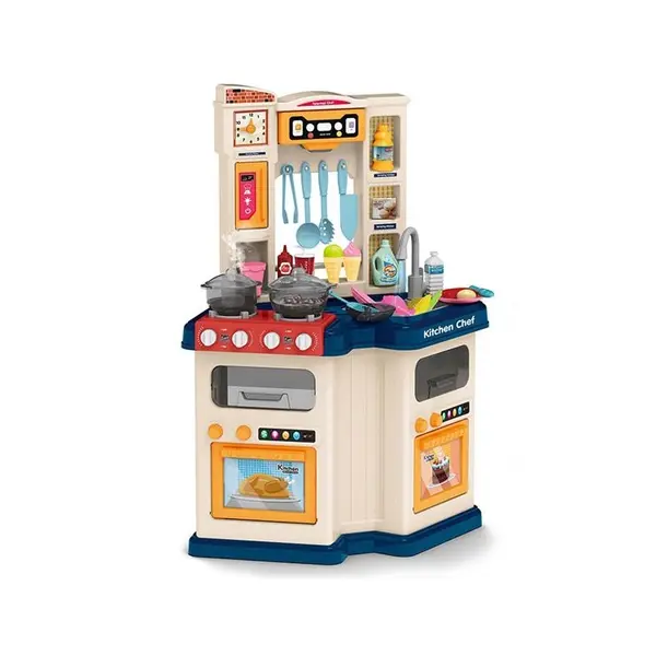 Bucatarie cu chiuveta functionala si aburi Ocie Little Chef Blue