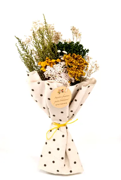 Buchet cu flori si plante prezervate 3 | Plante Cadou