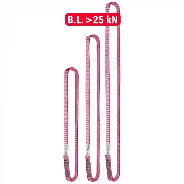 Bucla de ancorare din chinga rosu-alb, Vertiqual VANGUARD 120 cm, ALB-ROȘU