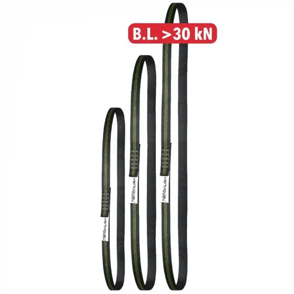 Bucla de ancorare neagra L 60-200 cm, culoarea negru, l 26 mm, Vertiqual LISKO 60 cm, NEGRU
