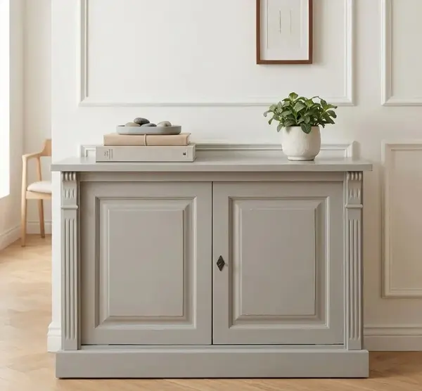 Bufet cu 2 usi, BAS, Colectia Directoire cu finisaj Dim Grey Antic / Cool Grey