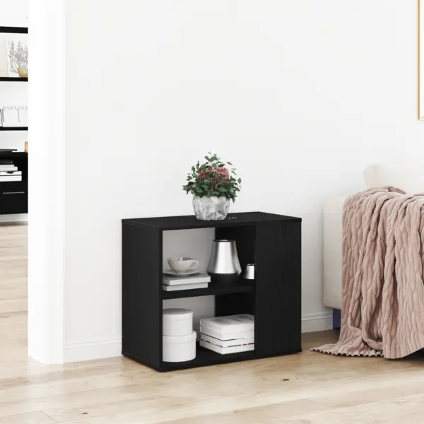 Bufet Gossi negru stejar 60x30x50 cm lemn prelucrat