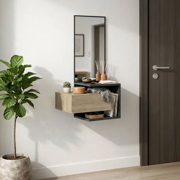 Bufet suspendat, Kendi, Pako, Antracit 49.1x31.3x90 cm