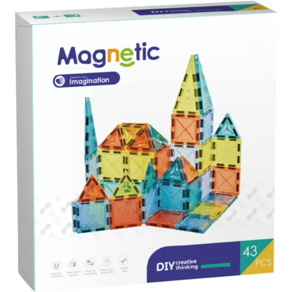 Bufnitel Joc de constructie magnetic - 43 piese (5.5 cm)