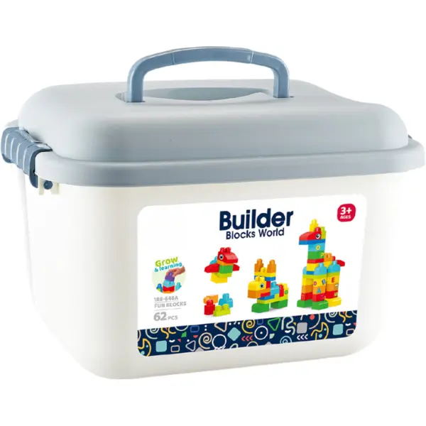 Bufnitel Set de constructie in cutie - Animalute (62 piese)