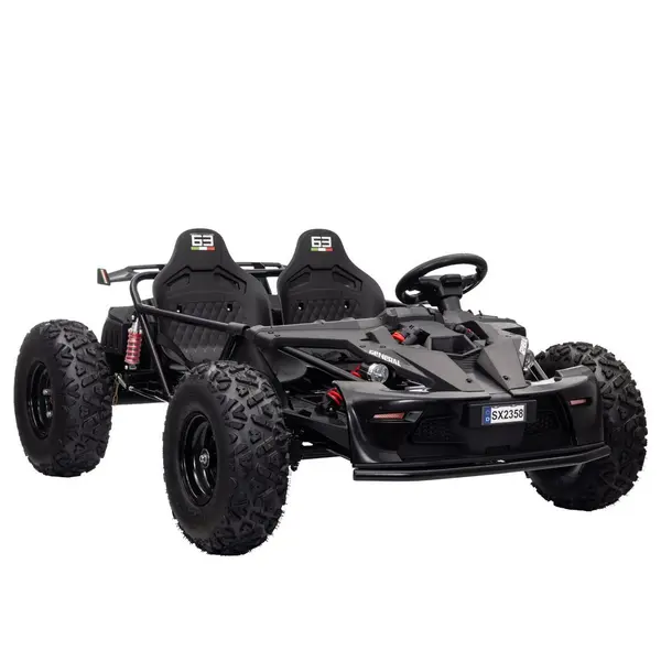 Buggy electric pentru 2 copii, Kinderauto General, 800W, 48V, 20Ah, roti gonflabile, music player, negru