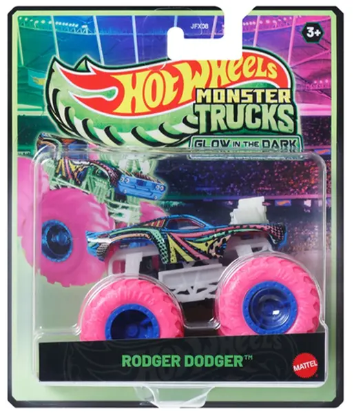 Buggy Hot Wheels Monster Trucks Glow in the Dark - Rodger Dodger, 1:64