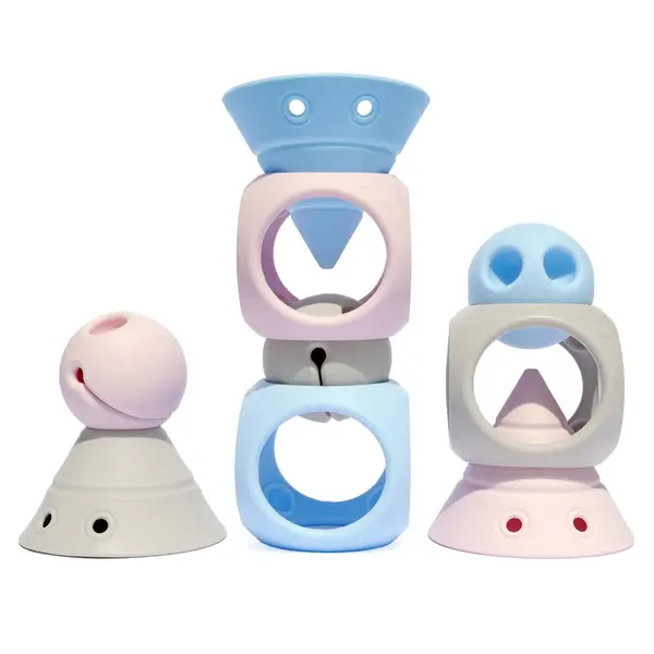 Building Genius, set senzorial pentru bebe, nordic colors multicolor