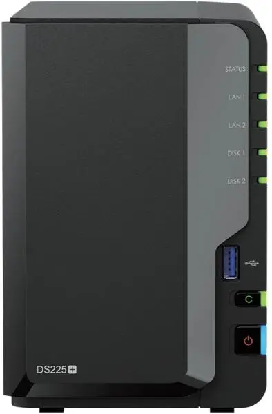 Bundle Synology DS225+ NAS 2 Bay + 2 4TB HAT3300 - Celeron J4125, 2GB ECC, 2.5GbE