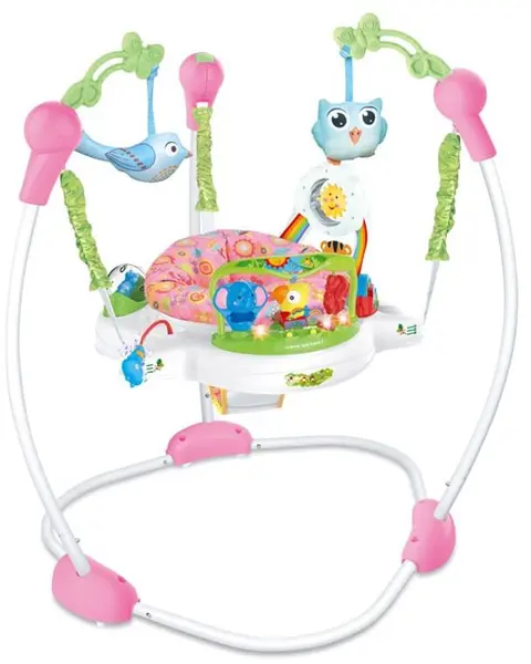 Bungee pentru bebeluși Azaria - Baby Jumper, cu lumini și sunet, roz