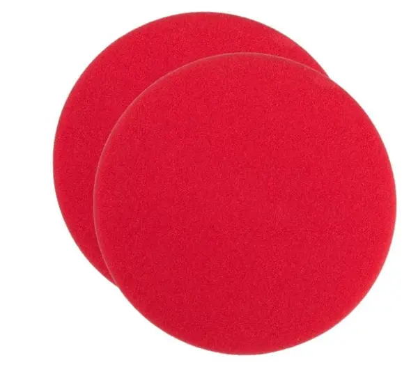 Burete abraziv lustruire SPONGE RED COARSE 140 25 MM - 2 PC, tip: tare, diametru: 125 140 mm, grosime: 25 mm, culoare: rosu, suporturi de montare: carlig si bucla, 2 buc