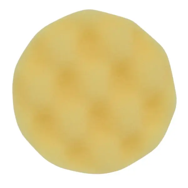 Burete abraziv lustruire, varf: ondulat, moale, diametru: 75 mm, culoare: galben, 4 buc