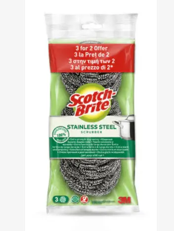 Burete sarma din otel inoxidabil Scotch-Brite 3 buc Burete sarma din otel inoxidabil Scotch-Brite 3 buc