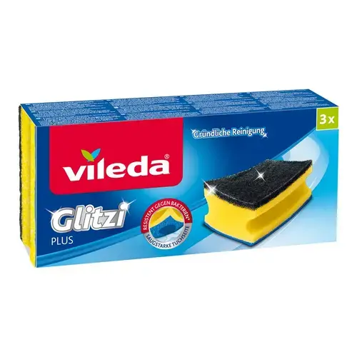 Bureti de vase Vileda Glitzi Plus 138203, 3 bucati (Galben/Negru)
