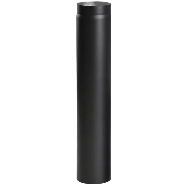 Burlan premium 1m otel negru diametru fi 200 racordare cos fum grosime mare 2mm robust