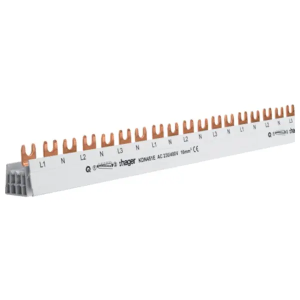 Busbar 3P+N L1NL2NL3N... 57M 80A 16mmp furca Hager KDN451E