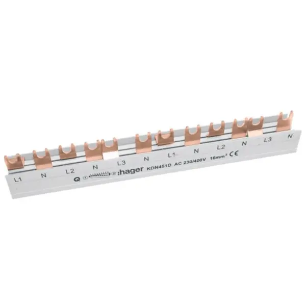Busbar L1NL2NL3N-L1N-L2N-L3N-L1N 12M 80A furca Hager KDN451D