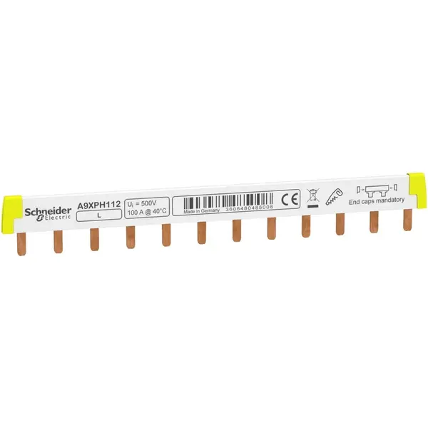 Busbar ( pieptene ) Acti9 1L, Inclinare 18mm, 12 Module, 100A Schneider A9XPH112