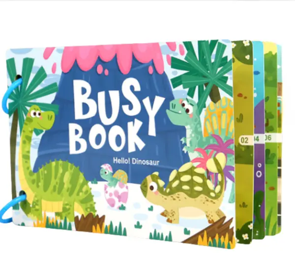 Busy Book - Dinozaur, carte interactiva cu stickere reutilizabile