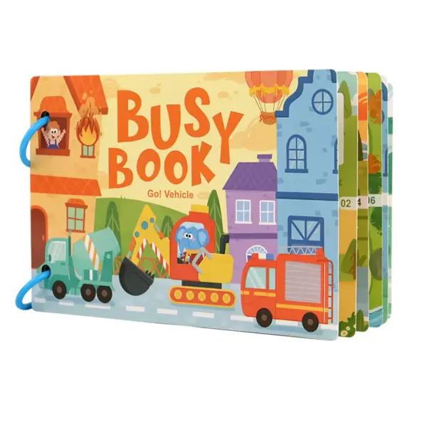 Busy Book - Vehicule, carte interactiva cu stickere reutilizabile