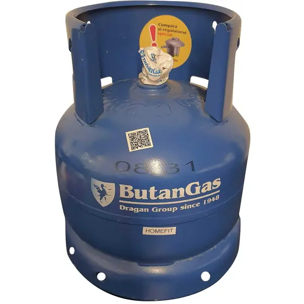 ButanGas Butelie ButanGas Camping 8,1 Kg 37,5x30cm fara incarcatura propan include regulator si furtun 80cm