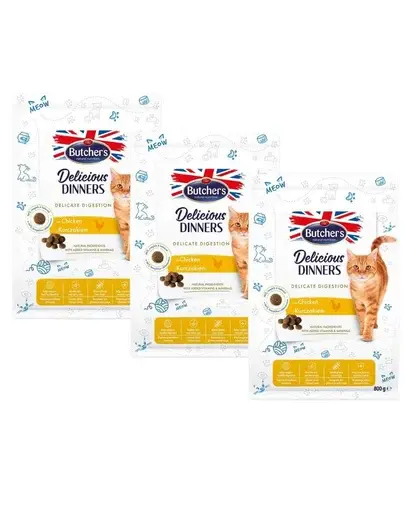 BUTCHER'S Functional Cat Sensitive hrana pisici sensibile 3x800 g cu pui