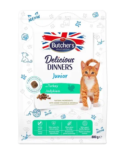 BUTCHER'S Functional Kitten Hrana uscata pisoi, cu curcan 800 g