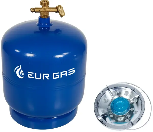 Butelie voiaj gaz 3kg EURGAS 7.2L cu arzator inclus, pentru camping, pescuit si gatit in aer liber, compacta si portabila