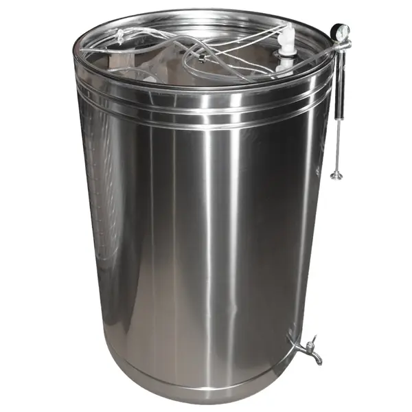 Butoi (cisterna) INOX cu capac flotant 200 L si camera din silicon, cadou robinet din INOX
