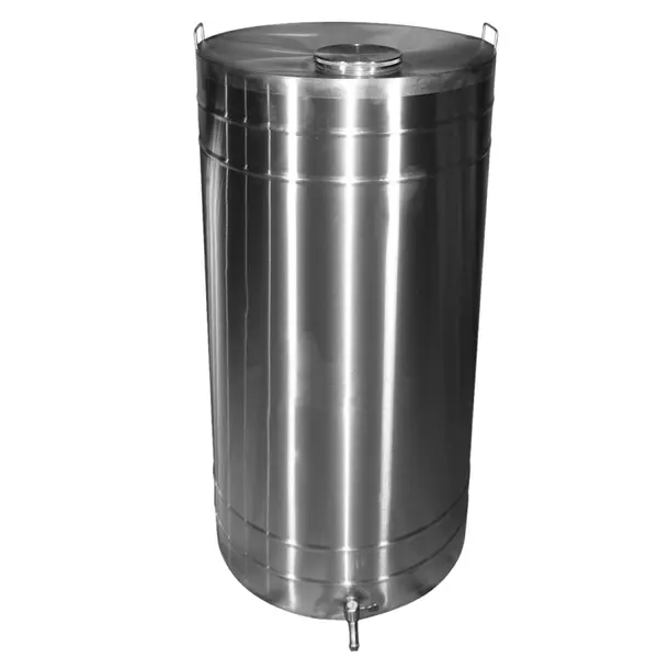 Butoi inox alimentar 65L pentru vin, capac filetat si robinet, AISI 304 — Italia