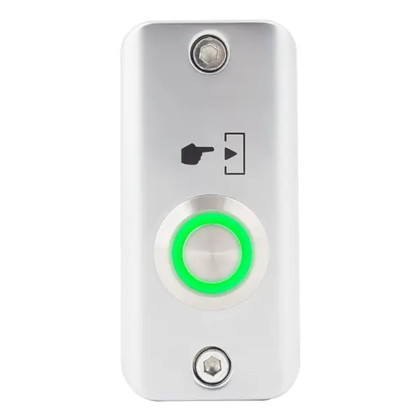 Buton de iesire aplicabil, 12V, LED semnalizare, aliaj de zinc, IP65, SMB-S001(LED)-rdgn