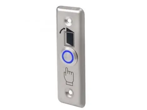 Buton de iesire incastrabil, din inox, led de stare albastru, PBK-811A(LED)-BL