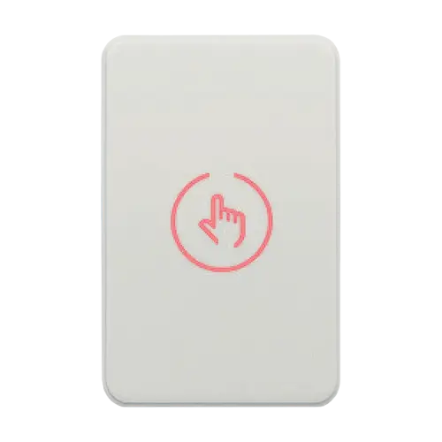 Buton de iesire Touch, plastic alb, montaj aparent, 12-24 Vcc, NO-NC-COM, LED, 86 x 55 mm CSB-86-P1