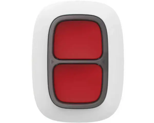 Buton de panica dublu wireless Ajax, 868 Mhz 1.3km, IP55, alb, AJAX DOUBLE BUTTON WH