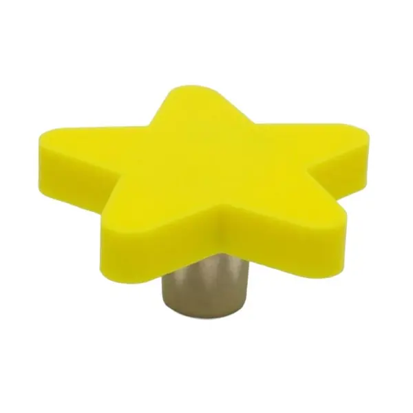 Buton Mobilier Copii Steluta Galbena, 48x48x24 mm