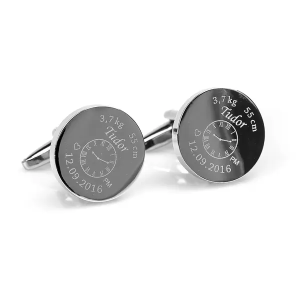 Butoni gravati SILVER ROUND