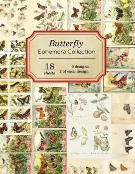 Butterfly Ephemera Collection: 18 sheets - 9 designs - 2 of each design, Paperback/Ilopa Journals