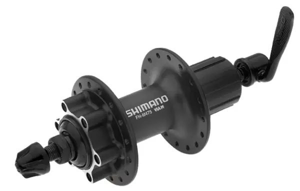 Butuc spate Shimano Deore FH-M475L, 32H, 8 9 viteze, Old 135mm, Ax 146mm, QR 166mm, pentru rotor 6-suruburis, Shimano Logo, culoare negru