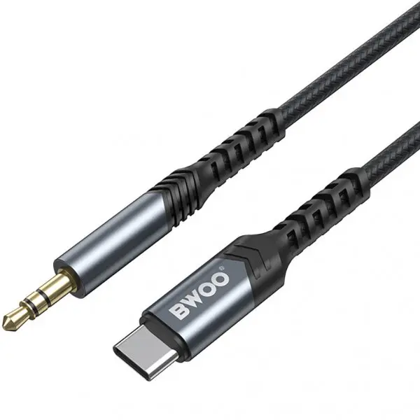 BWOO Cablu Audio USB-C - 3.5mm BWOO BO-AUX066, 1.2m, Negru