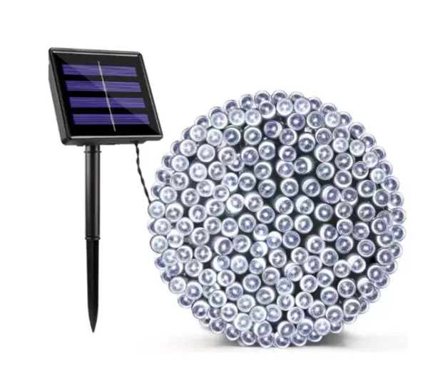 BZRSH Instalatie Solara Craciun 45m 450 LED Alb Rece Telecomanda 8 Moduri IP44