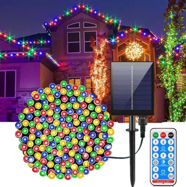 BZRSH Instalatie Solara Craciun 45m 450 LED Multicolor Telecomanda 8 Moduri IP44