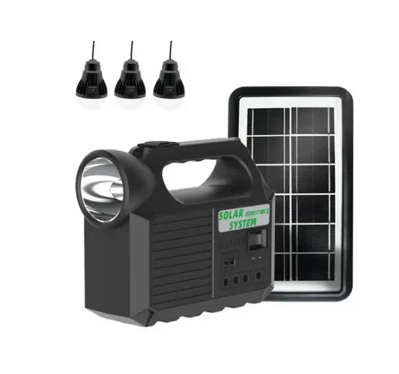 BZRSH Kit Solar GD-8017 Multifunctional 3 Becuri Bluetooth MP3 Radio FM USB 8000mAh