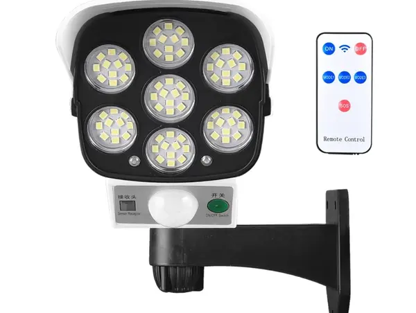 BZRSH Lampa Solara Camera Video Falsa 77 LED Senzor Miscare Telecomanda Securitate