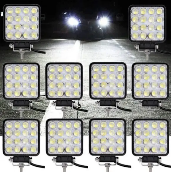 BZRSH Set 10 Proiectoare LED 48W 16 LED Off-Road IP67 12-24V
