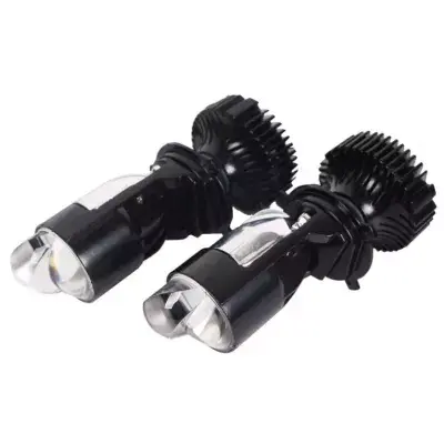 BZRSH Set 2 Becuri Auto H4 A7 Bi-LED Lupa Canbus 30000lm 6000K 100W
