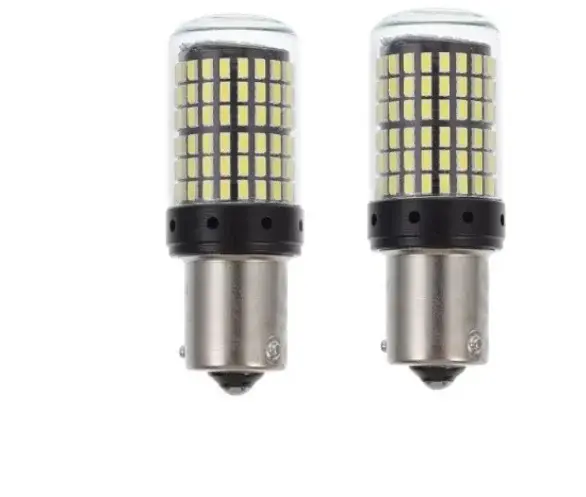 BZRSH Set 2 Becuri LED BA15S 1156 P21W 144 SMD 180 Grade Alb Marsarier 12V