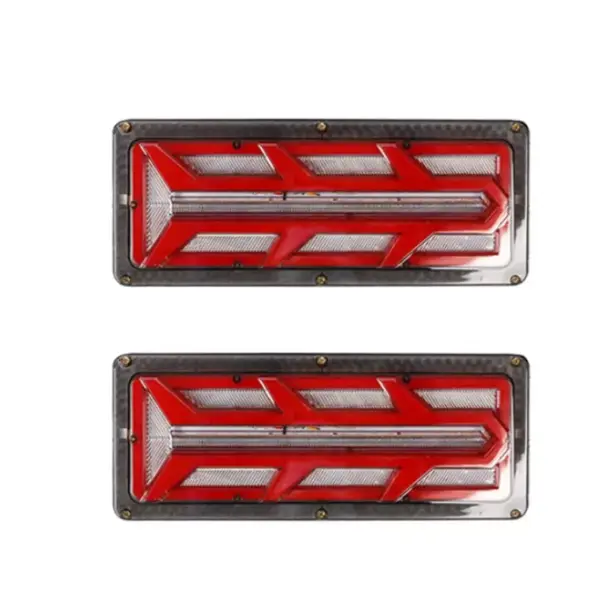 BZRSH Set 2 Lampi LED Spate Universale 12-24V Semnalizare Dinamica 33x13cm Rosu Portocaliu Alb